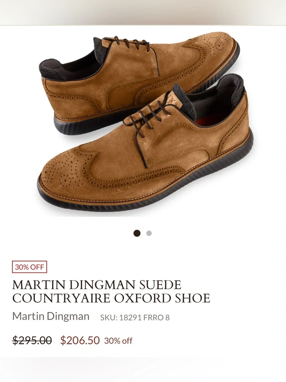 Martin Dingman French Roast Suede Oxford
Wingtip Countryair size 10.5 - Picture 7 of 16